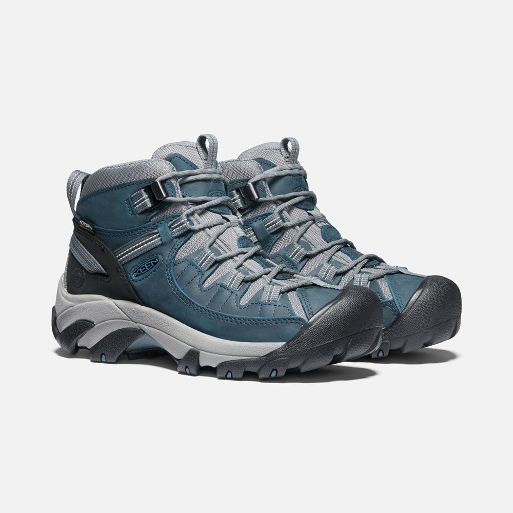 Keen Outdoor Bot Kadın Mavi/Gri - Targhee Ii Waterproof Mid - Türkiye FINL89631